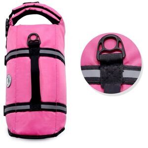 Dog Life Jacket, Boating Swimming Vest Enhanced Visibility Buoyancy, Pink Medium